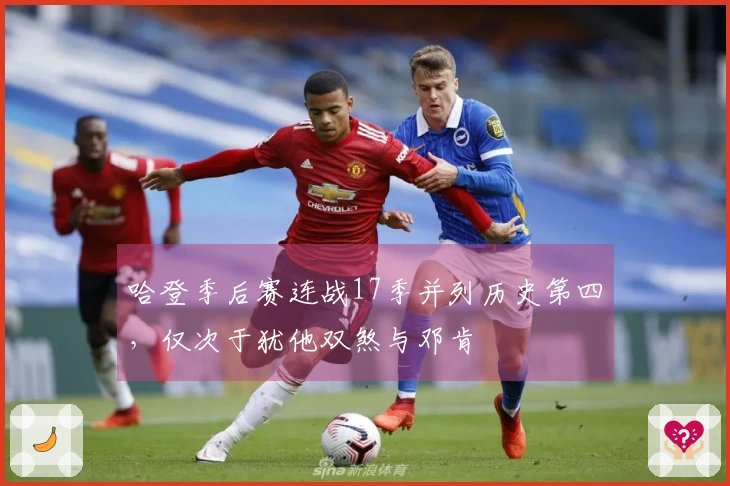 哈登季后赛连战17季并列历史第四，仅次于犹他双煞与邓肯